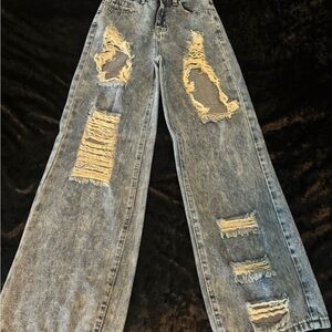SHEIN girls size 12 youth Blue Denim Distressed Jeans